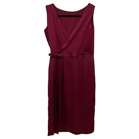 Autre Marque Armani Collezioni Wickelkleid aus Seide in Bordeaux