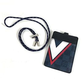 Tarjetero en lona azul marino Louis Vuitton