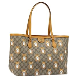 Borsa Tote GUCCI GG Supreme in PVC Beige Oro 631685 Auth ka4761M - Gucci