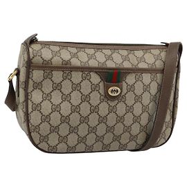Borsa GUCCI GG Supreme Web Sherry Line in PVC Beige Oro 89 02 077 Auth 185911