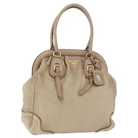 Borsa PRADA in pelle beige oro Auth 187499