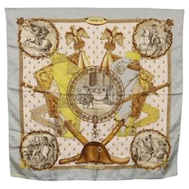 HERMES Carré 90 Schal "napoleon" Seide Grau Authentisch hk3877 - Hermès