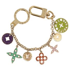 LOUIS VUITTON Porte Cles Chainne Pastille Key Holder Gold M66005 LV Auth 186176M