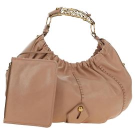 SAINT LAURENT Mombasa Schultertasche aus Leder Rosa Gold Auth 185320SM