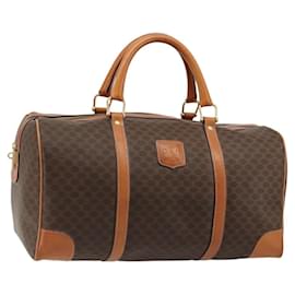 Céline Borsa Boston CELINE in tela Macadam e pelle PVC Marrone Oro Autentica 184535A