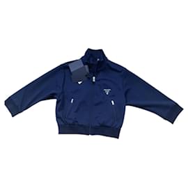 Prada kurze Jacke marineblau Baumwolle