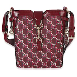 Mini borsa bucket Shadow in pelle di vitello granulata con monogramma GG multicolore rosso Gucci