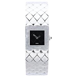 Chanel Matelasse H0009 Y.H.89889 SS QZ Uhr mit schwarzem Zifferblatt