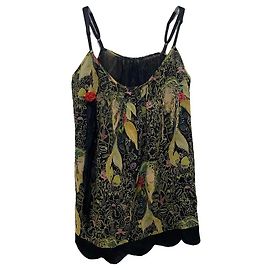 Tsumori Chisato Top de seda Chisato com estampa de sereias e rostos