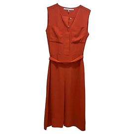 Abito Midi Arancione senza maniche Victoria Beckham