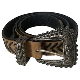 The Kooples Western Ledergürtel aus Wildleder
