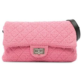 Borsa a tracolla Chanel Pink Tweed Mademoiselle Lock 2009