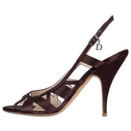 Sandali con tacco in tessuto viola Christian Dior Taglia 39.5 Usato