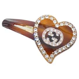 Clip per capelli Gucci marrone rosa oro