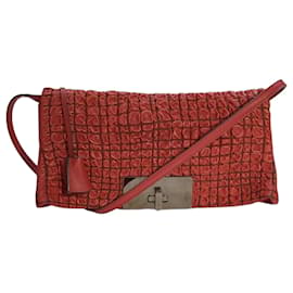 Céline Celine Borsa Tracolla Pelle Smock Rossa