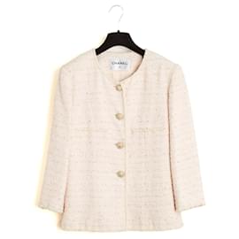 Chanel 2010 Giacca Tweed Cotone Rosa Pallido