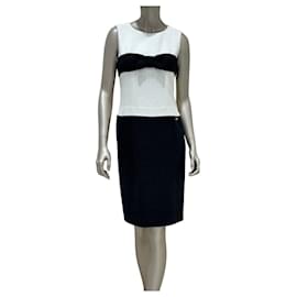 Abito con fiocco in tweed bianco e nero CHANEL S/S 2009 sz.38 Usato - Chanel