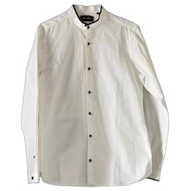 The Kooples Camicia bianca con colletto mao e bottoni a teschio