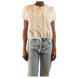 Autre Marque Top blanco con doble volante - talla XXS