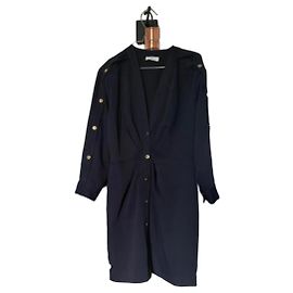 Vestido abotonado Sandro azul marino