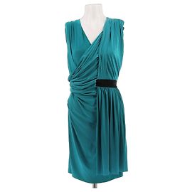 Vestido de seda azul Emanuel Ungaro Talla 40