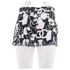 Pantaloncini Chanel in cotone blu navy taglia 36