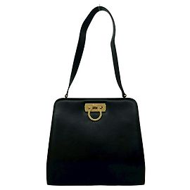 Borsa a mezza spalla in pelle Salvatore Ferragamo Vintage Gancini Hardware