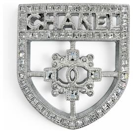 Spilla Chanel B15B in strass argento