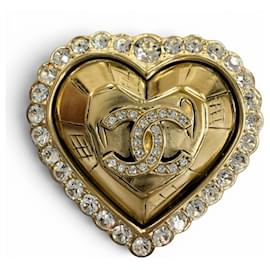 Spilla Chanel L25K Coco Mark Heart Rhinestone