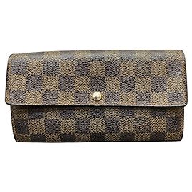 Louis Vuitton Damier Ebene Portefeuille Sarah Long Wallet