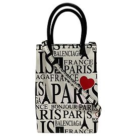 Borsa a mano porta telefono Balenciaga Bonjour Paris Shopping