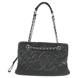 Borsa a tracolla Chanel 50755 in pelle di vitello granulata nera