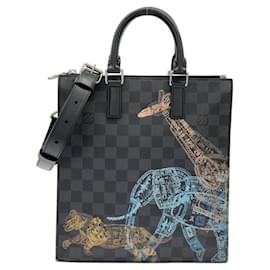 Louis Vuitton Damier Graphite Stamp Sac Plat Messenger Handbag