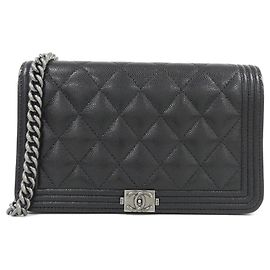 Chanel Boy Line AP1117 Black Chain Wallet