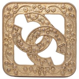Spilla a Rombo Chanel Gold CC placcata oro