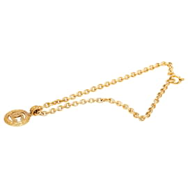 Collana con pendente rotondo Chanel Gold CC placcato oro