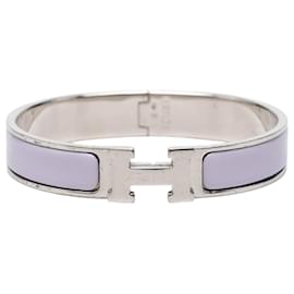 Hermès Purple Narrow Enamel Clic H Bracelet PM
