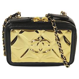 Chanel Black Extra Mini CC Quilted Golden Plate Vanity Crossbody