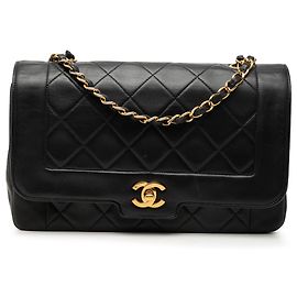 Chanel Black Medium Lambskin Diana Full Flap