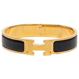 Pulsera Hermès Black Narrow Enamel Clic H PM