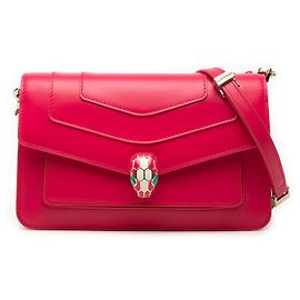 Bulgari Borsa a tracolla Serpenti Forever East West in pelle di vitello rosa Bvlgari