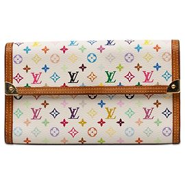 Cartera Louis Vuitton Porte Tresor International Monograma Multicolore Blanco