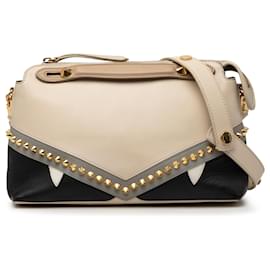 Borsa Fendi Beige Medium Studded Leather Monster Eyes By The Way
