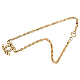 Collana con pendente Chanel Gold CC placcato oro e strass