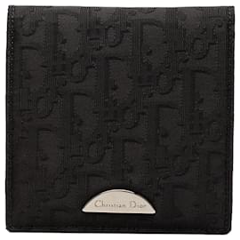 Dior Bifold Compact Wallet aus schwarzem Oblique Canvas