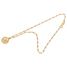 Collana con pendente Chanel Gold CC placcato oro e strass