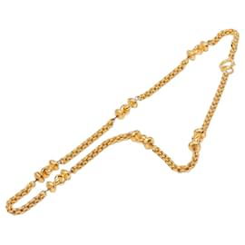 Collana lunga a maglie station Chanel Gold CC placcata oro