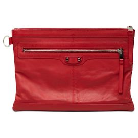Clutch Balenciaga Red Lambskin Motocross Classic Clip M