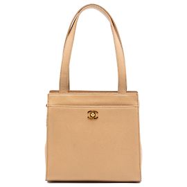 Tote Chanel Beige CC Caviar Turn Lock