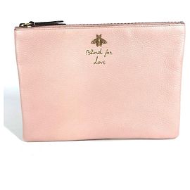 Gucci Pink Leather Clutch Bag